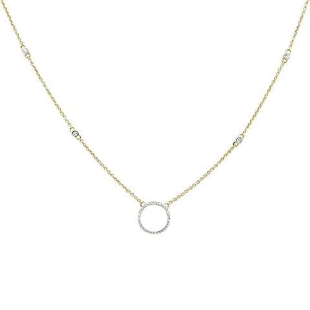 .16ct 14kt yellow gold diamond trendy circle penda